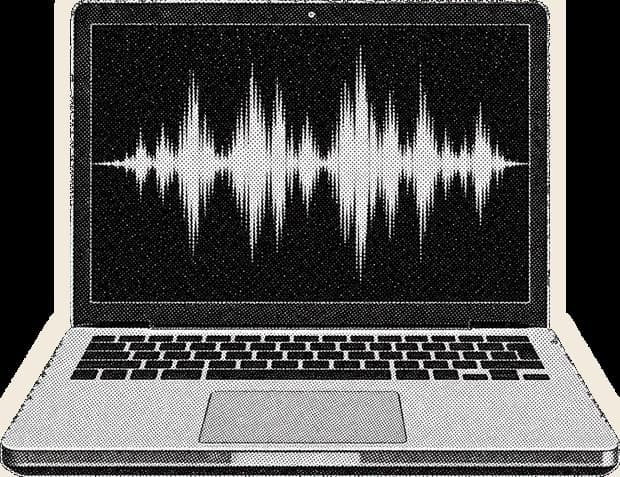 Laptop com uma forma de onda
